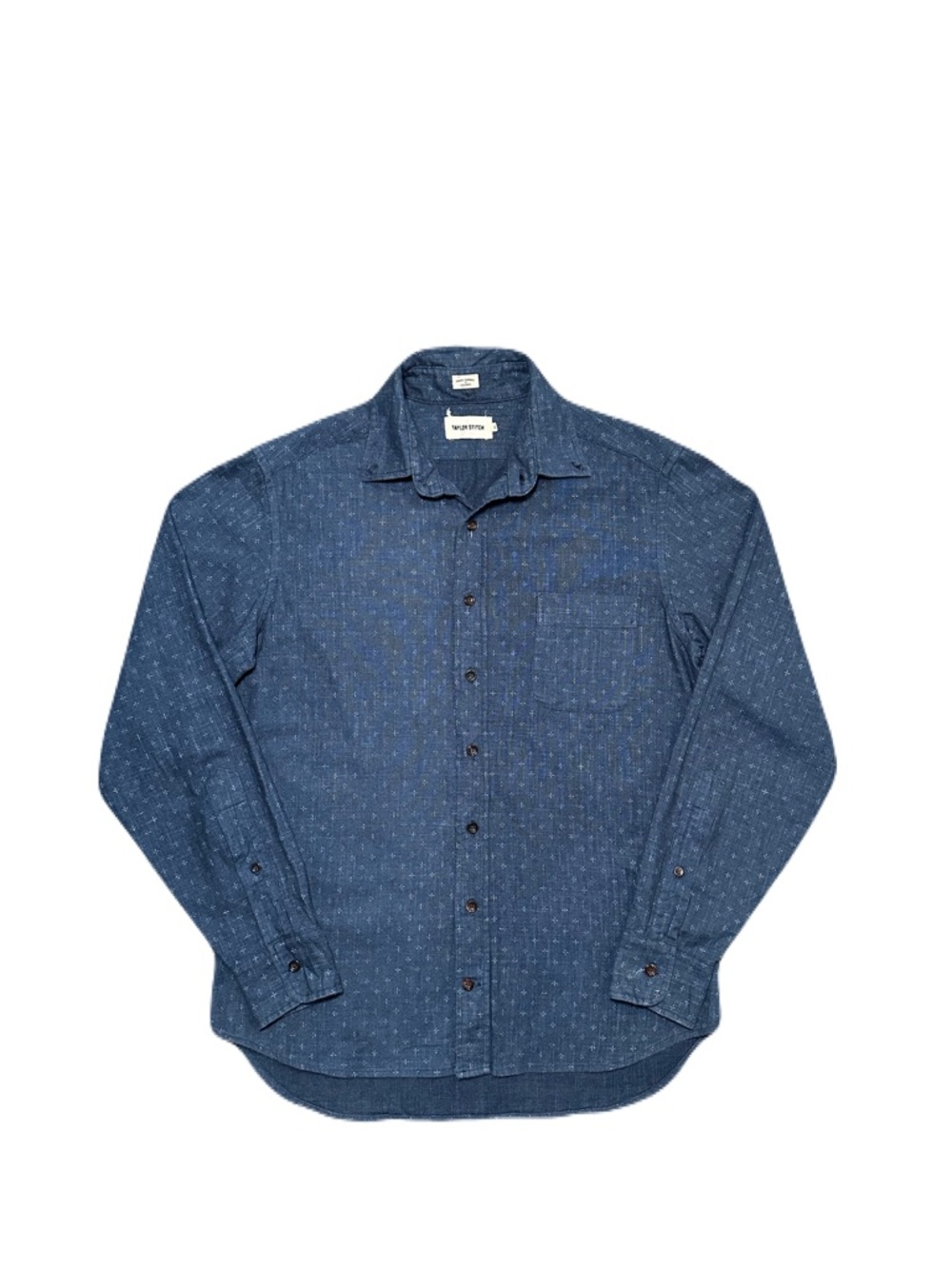 Taylor Stitch The Jack Shirt Mens 38 Medium Indigo Star Button Down Chambray